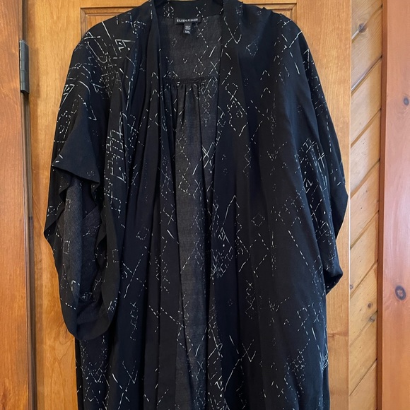NWOT Eileen Fisher Constellations Printed Silk Tencel Kimono - Picture 5 of 10